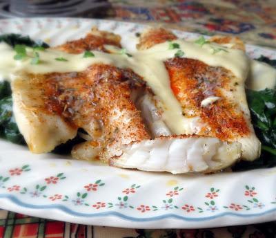 Baked Sea Bass with a Lemon Parmesan Cream