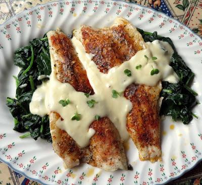 Baked Sea Bass with a Lemon Parmesan Cream