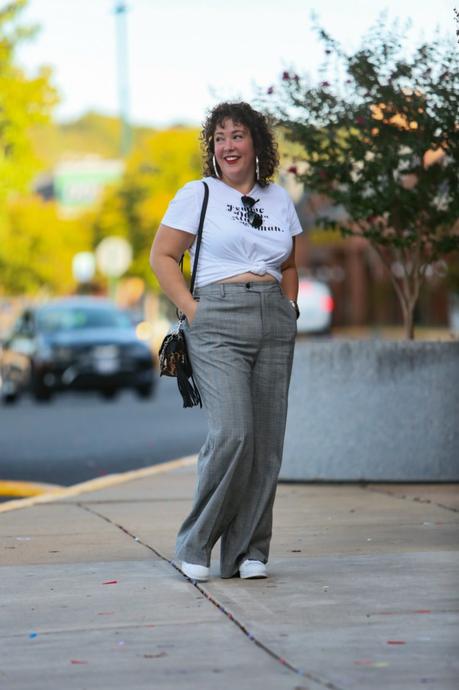 Wide-Leg Pants with Sneakers