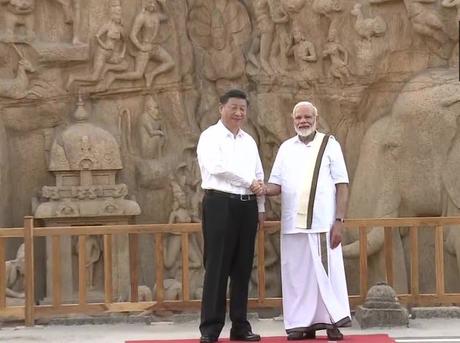King Narendra Modiji and Chinest Xi Jinping  meet at Mamallapuram