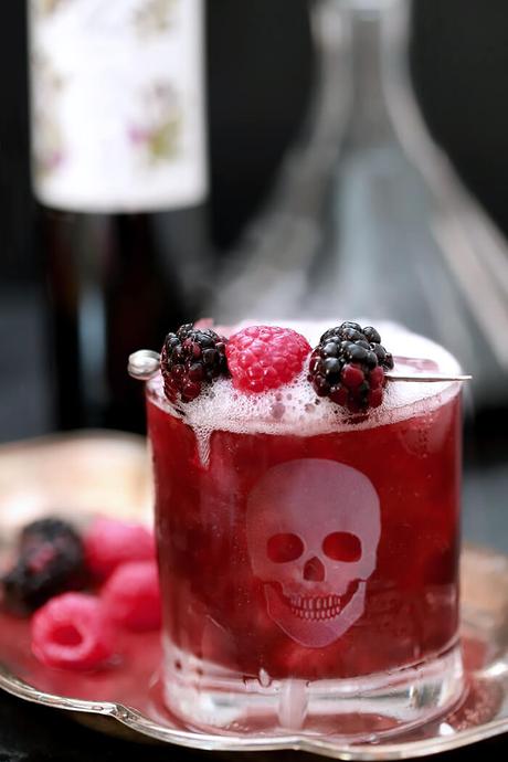 Sparkling Blackberry Smash Cocktail for Halloween