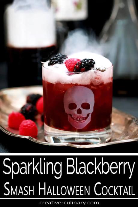 Sparkling Blackberry Smash Cocktail for Halloween
