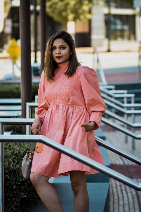 happyxnature mini dress, fashion, style, red western boots, orange sunglasses, mini fall dress, myriad musings, saumya shiohare 