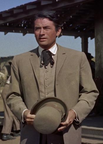 Gregory Peck’s Taupe “City Clothes” in The Big Country Gregory Peck’s Taupe “City Clothes” in The Big Country