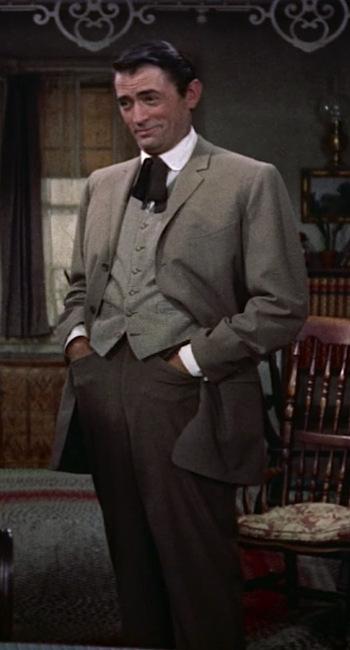 Gregory Peck’s Taupe “City Clothes” in The Big Country Gregory Peck’s Taupe “City Clothes” in The Big Country