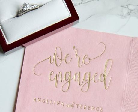 engagement party decorations personalized napkins we are engaged