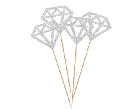 engagement party decorations diamond dessert toppers