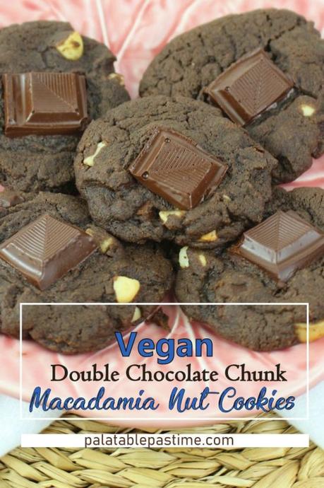Vegan Double Chocolate Chunk Macadamia Nut Cookies #Choctoberfest Vegan Double Chocolate Chunk Macadamia Nut Cookies #Choctoberfest
