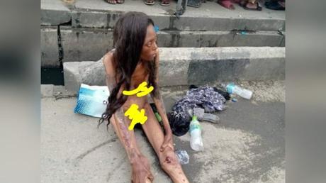 Tattooed Unclad Lady Thrown Out Of A Moving Car (See Photos)