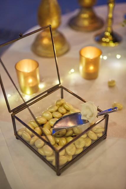 Gold pastel romantic santorini wedding