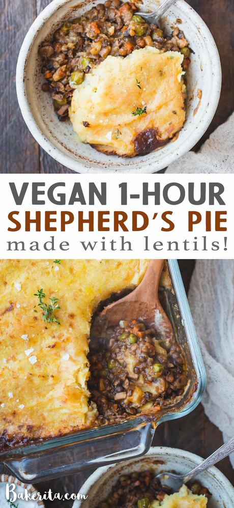This Vegan Shepherd's Pie is a hearty, comforting dinner that's perfect for chilly nights. Made with lentils for protein, sauteed vegetables, and topped off with creamy mashed potatoes, this is vegan comfort food at it's finest.