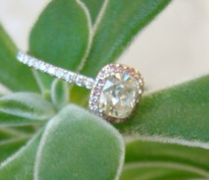 AVC in Pink Diamond Halo Engagement Ring