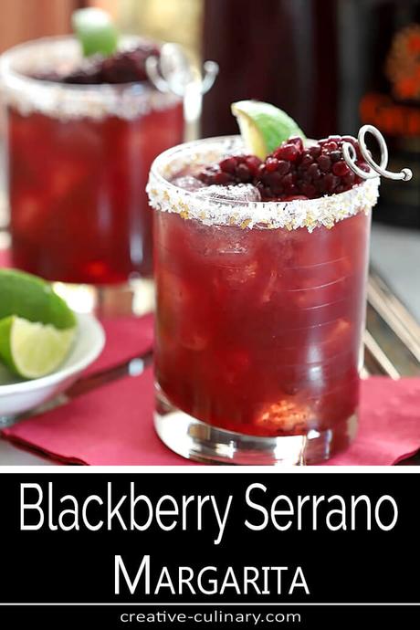 Blackberry Serrano Margarita Cocktail