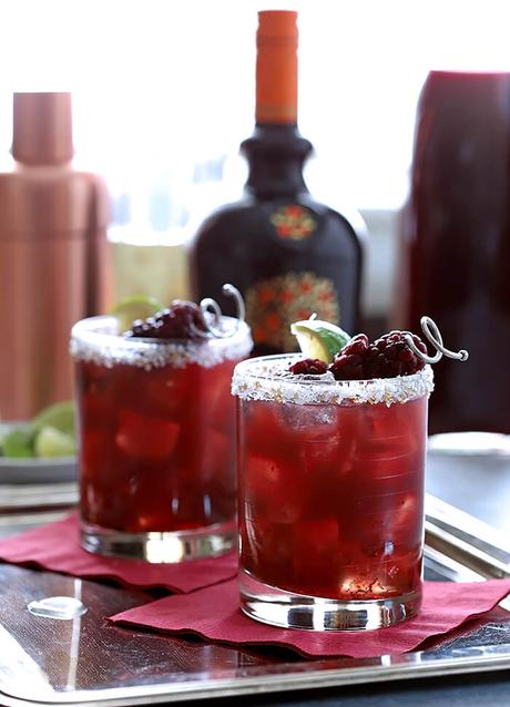 Blackberry Serrano Margarita Cocktail