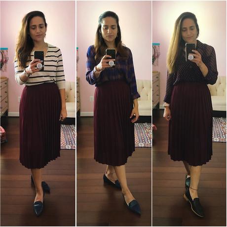 Three Ways Burgundy Skirt