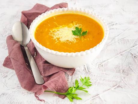 Butternut Squash Bisque with Thyme and Parmesan
