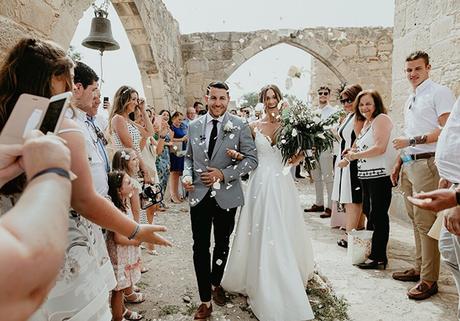 Rustic summer wedding with greenery and white flowers in Paphos | Eleni & Dean
