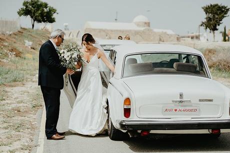 Rustic summer wedding with greenery and white flowers in Paphos | Eleni & Dean