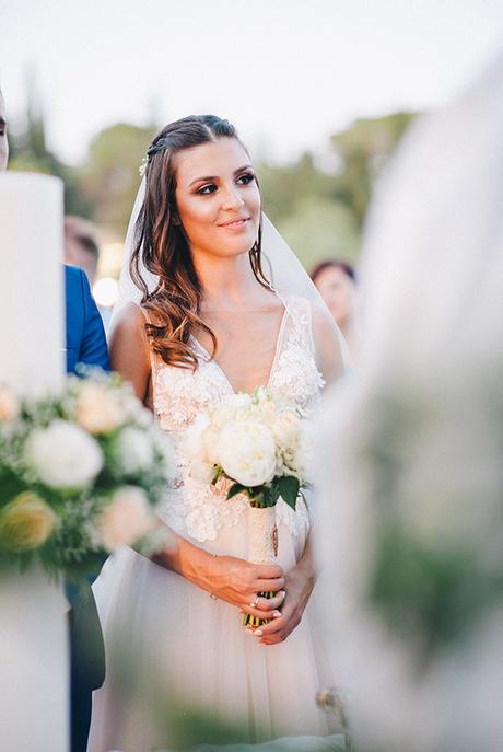 Gorgeous romantic peach and white wedding in Corfu