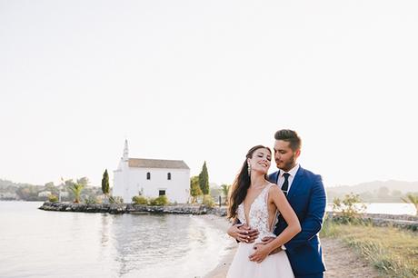 Gorgeous romantic peach and white wedding in Corfu