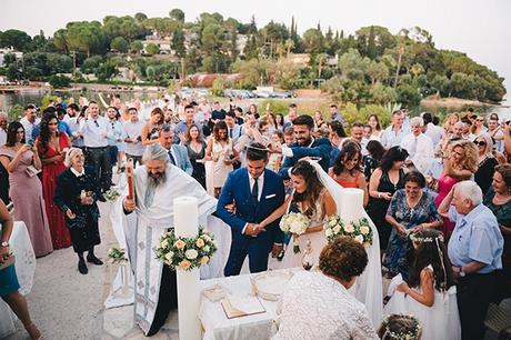 Gorgeous romantic peach and white wedding in Corfu