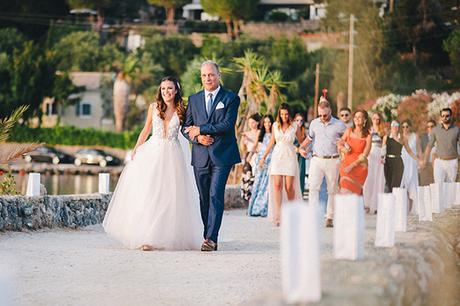 Gorgeous romantic peach and white wedding in Corfu