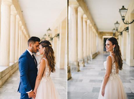 Gorgeous romantic peach and white wedding in Corfu