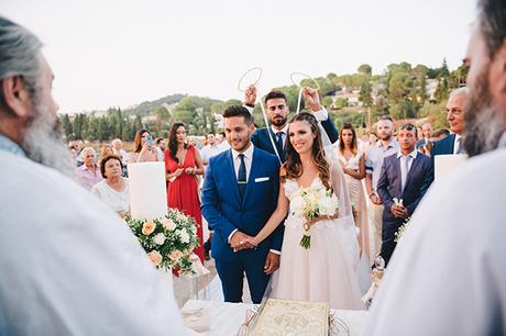 Gorgeous romantic peach and white wedding in Corfu