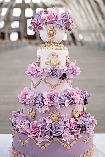 wedding colors 2019 crocus lavender violet tall cake with gold details on tall bridal cake elizabethscakeemporium
