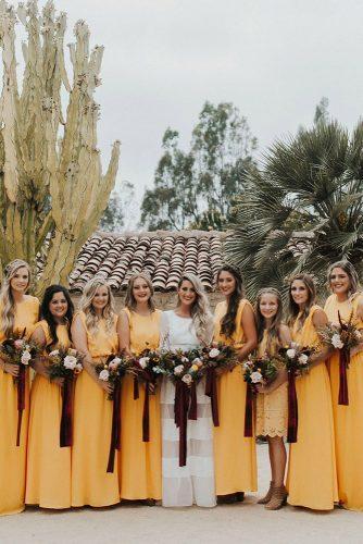 wedding colors 2019 mustard yellow dresse on bridesmaids jaicee morgan