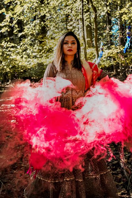 Indian fashion, banarasi dupatta, maxi dress, wedding fashion, traditional look, fashion blogger, pink dupatta, myriad musings, happy diwali, diwali outfit, saumya shiohare 