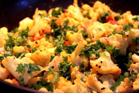 Indian Cauliflower “Sabji” with Peas and Carrots