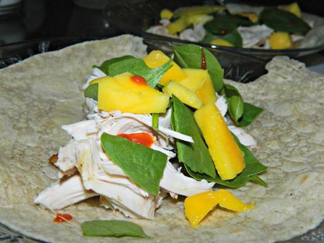 mango chicken wraps