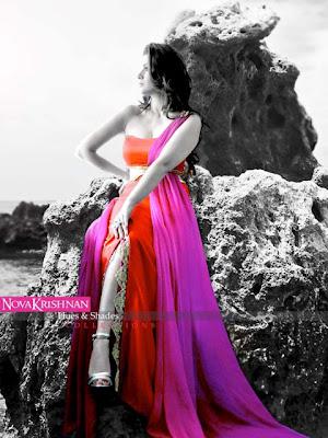 Nova Krishnan Hues & Shades Party Dresses Saree & Frocks Collection 2012
