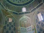 Interior of one of the more lavish tombs at Shahi-Zinda