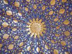 Gold and blue mosaics at the Guri Amir Mausoleum