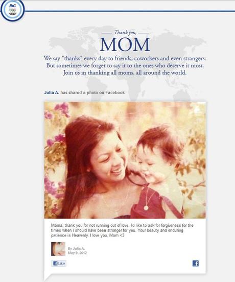 P&G; Thank You Mom FB Promo – A Tribute For Mom Might Send You to the London Olympics