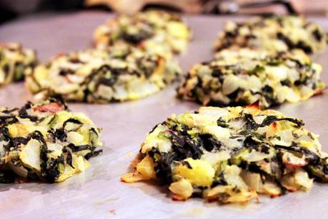 Mashed Potato Cakes with Onions and Kale