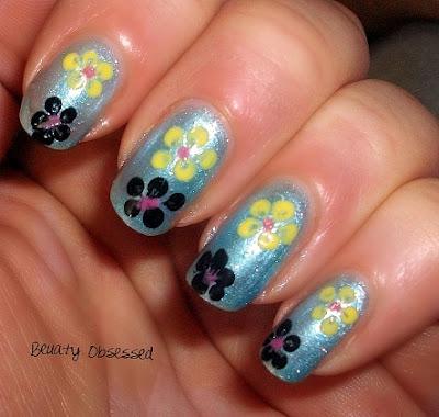 A Year's Challenge Week 19: Floral Mani