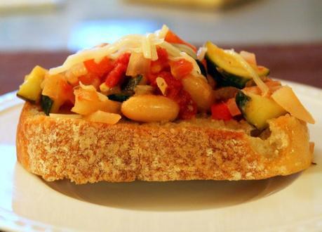 White Bean and Veggie Bruschetta