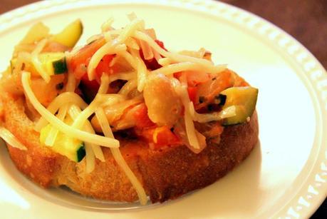 White Bean and Veggie Bruschetta