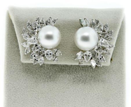 diamond, pearl, earrings, raymond lee jewelers