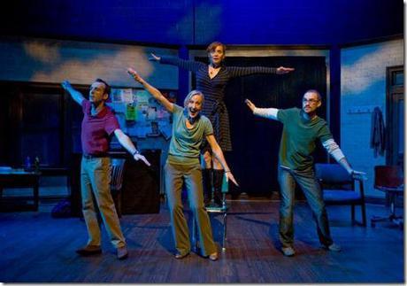Stephen Schellhardt, McKinley Carter, Matthew Crowle and Christine Sherrill in a scene from Northlight Theatre's [title of show], directed by Peter Amster. (photo credit: Michael Brosilow)