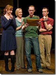 Doug Peck, McKinley Carter, Christine Sherrill, Matthew Crowle and Stephen Schellhardt in a scene from Northlight Theatre's [title of show], directed by Peter Amster. (photo credit: Michael Brosilow)