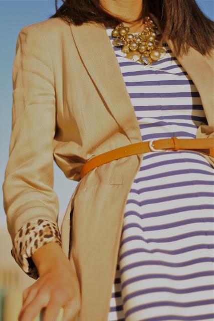 The leopard shows its .... Stripes