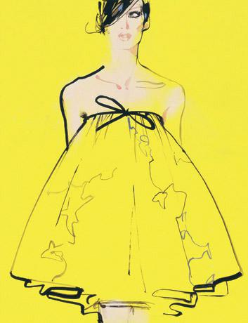 david-downton-fashion-illustration-yellow-babydoll