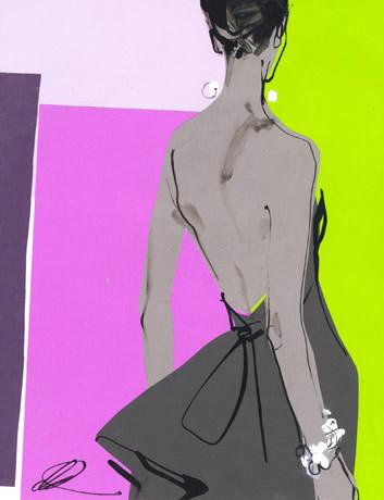 david-downton-fashion-illustration-gray-dress-purple-green