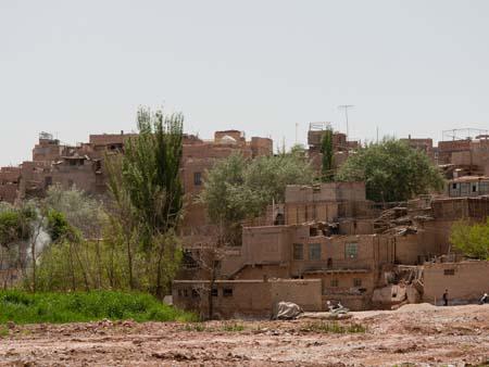 The old mud brick buildings of silk road city Kashi