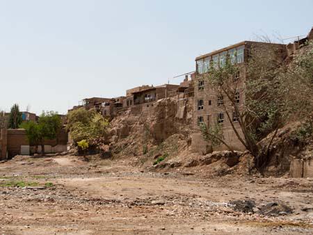 The old mud brick buildings of silk road city Kashgar