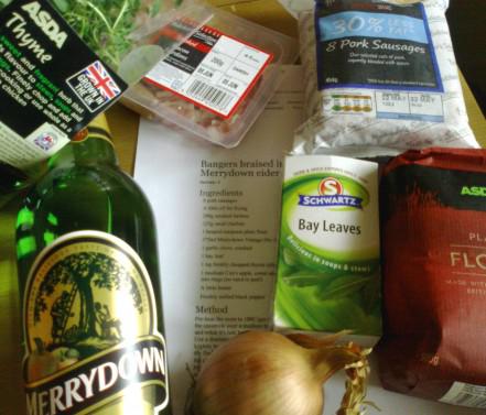 Bangers Braised in Merrydown Cider